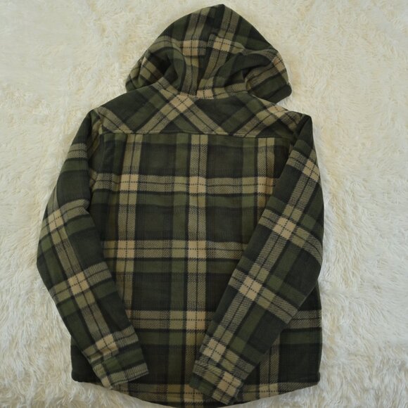 Aeropostale Men / Teen Sherpa Lined Button Down Hooded Flannel Jacket Size S - Picture 4 of 5